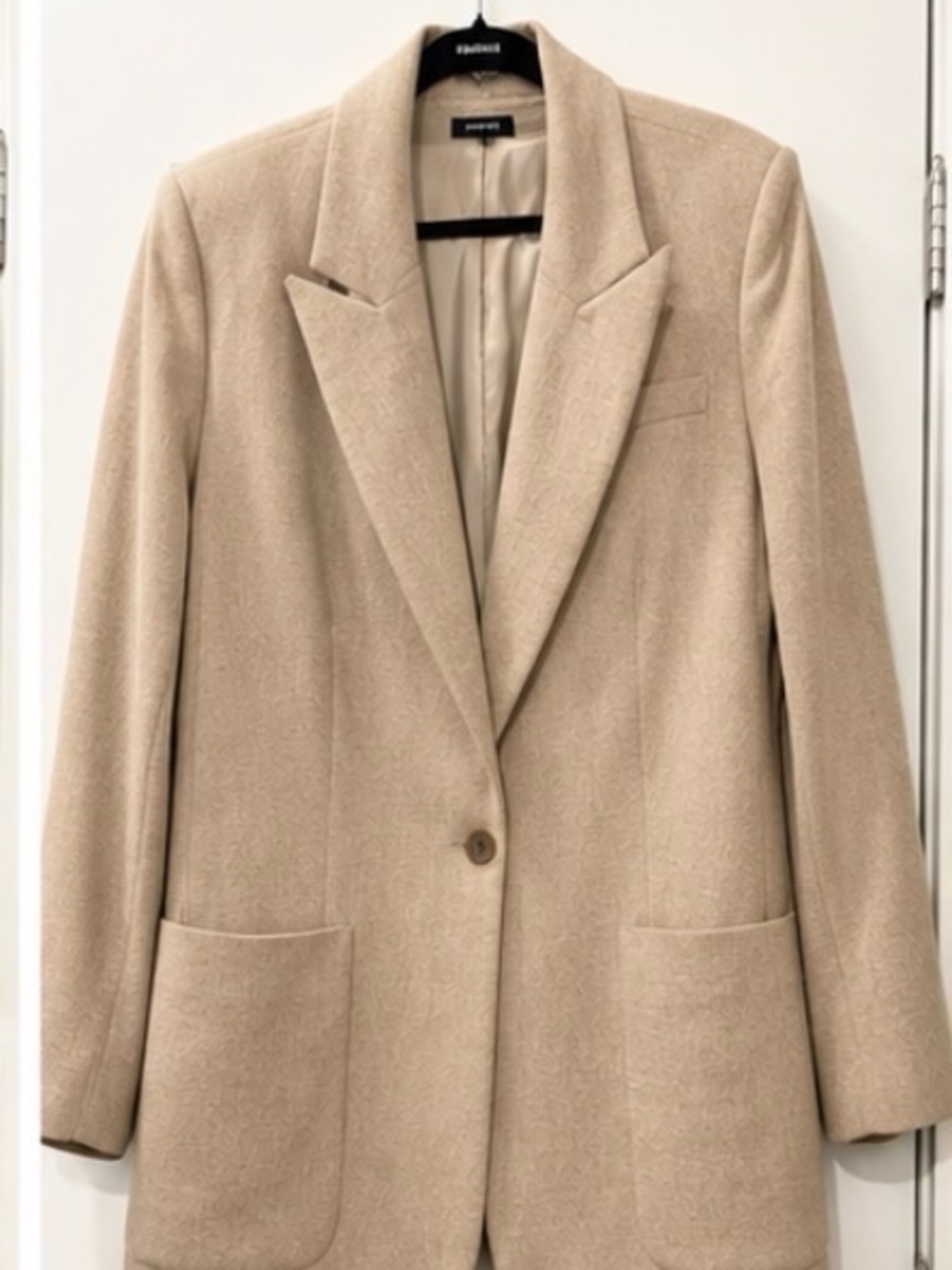 Express Beige Single-Button Blazer